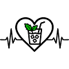 Mojito Heart Cocktail Mint Glass Summer