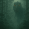 Nebelwald Dinosaurier mit Feueraugen