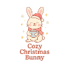 Cozy Christmas bunny with tea