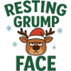 Resting Grump Face Rentier mit Mütze