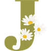 Letter j Green Daisies