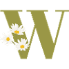 Letter w Green Daisies