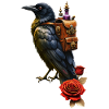 Steampunk Raven with Alchemy Backpack