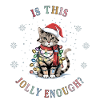 Katt med julelys, julekatt
