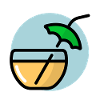 Summer cocktail with parasol