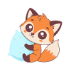 Cozy Fox with Blue Pillow