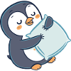 Penguin Cuddle on Pillow