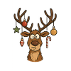 Cerf Rudolph Joyeux Noël doux