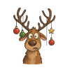 Funny reindeer with balls