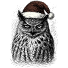 Müde Weihnachts- Eule