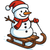 Snowman on Sleigh Christmas Magic