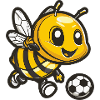 Bee with soccer ball