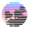 Tropical Sunset Striped Palm Silhouette