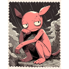 Pink Creature in the Rain