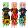 Dachshund Trio Flowers