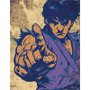 Fighting Hero in Pop Art Blue