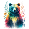 Regenbogenbär im Wald