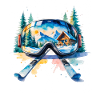 Winter landscape ski goggles