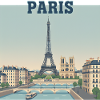 Pariser Skyline-Eiffeldruck