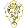 Golden Geometric Skull