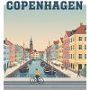 Copenhagen Canalscape Pastel Harbour