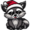 Waschbär Weihnachten