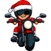 Motorradfahrer Christmas
