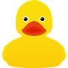 Yellow rubber duck retro pop art