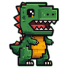Cute pixel dino in retro look