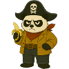 Pirate panda avec banane