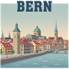 Bern Riverside Cityscape