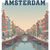 Amsterdam Canals at Sunset