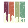 Farbige Schachfiguren Linienbild