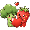 Love Veggie Kawaii Broccoli Strawberry
