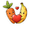 Couple Fruit Heart Cartoon