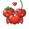 Kirschherzen verschlungen kawaii