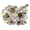 Leaf Lines Pattern with Gold Dots