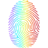 Bunter Regenbogen Fingerabdruck