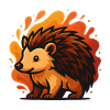 Hedgehog in flaming aura
