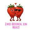 Zwei Beeren ein Herz - Erdbeeren Paar