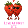 Love at First Bite Strawberries Cartoon