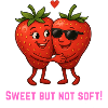 Fraises sucrées couple dessin animé