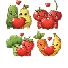 Kawaii Fruit Hearts