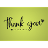 Thank You Script on Lime Green