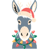 Mignon âne elfe Noël mignon