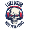 Skull with Headphones Musical Motif