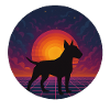 Neon Sunset Dog Silhouette