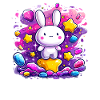 Cuddly bunny in the starry glow