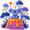 Koala on melting lava