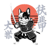 Samurai Bulldog in Autumn Sun